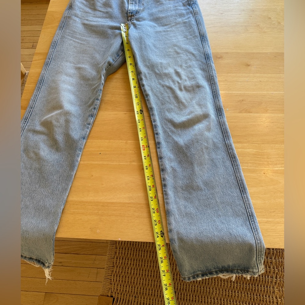 Agolde Light Blue Straight Leg Jeans - Picture 9 of 9